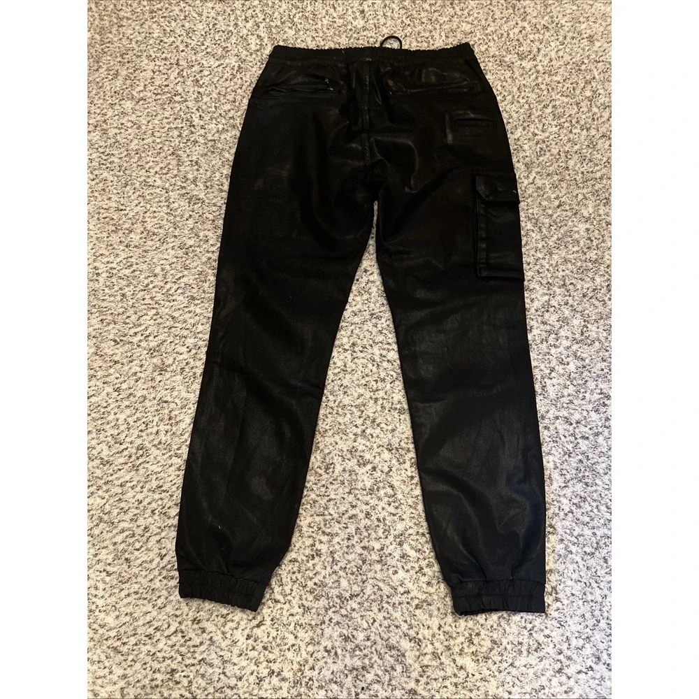 Joe's Jeans Coated  Mens M Kinetic Cargo Jogger Pants Coated Black Sz 30